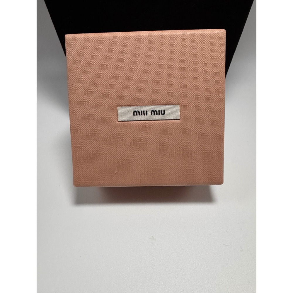 Miu Miu Pink Textured Jewelry Accessory Gift Box Gold Damask Interior Small